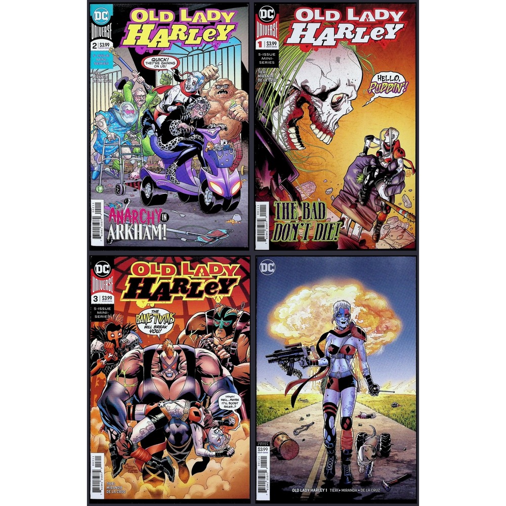 Old Lady Harley 4X Comic Lot #1A 1B 2 3 Harley Quinn 1st Bane Twins DC